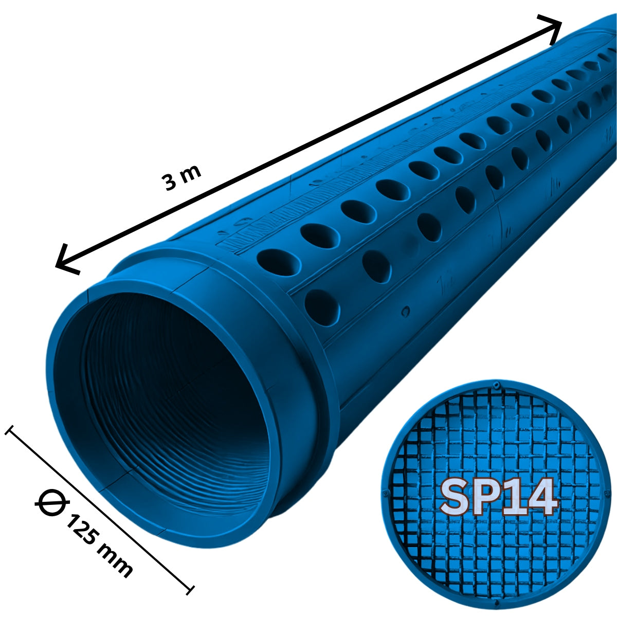 DIY KIT for pipe 3m fi 125 well net SP14 screw tape Uniwoda