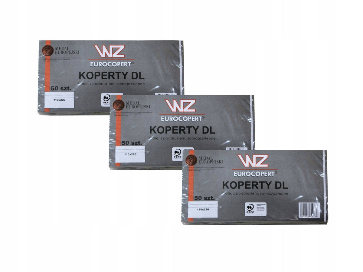 DL envelope - without window - SET OF 3x50pcs.