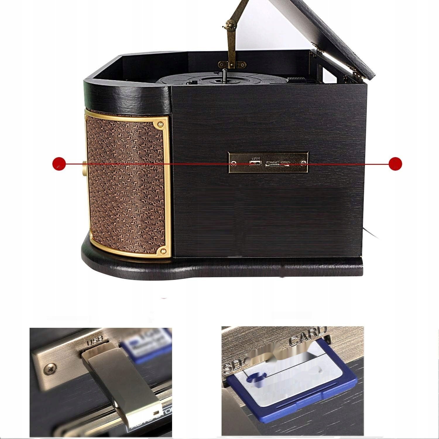 DLITIME Turntable with Speakers and Bluetooth, Retro Stereo System Brand no brand