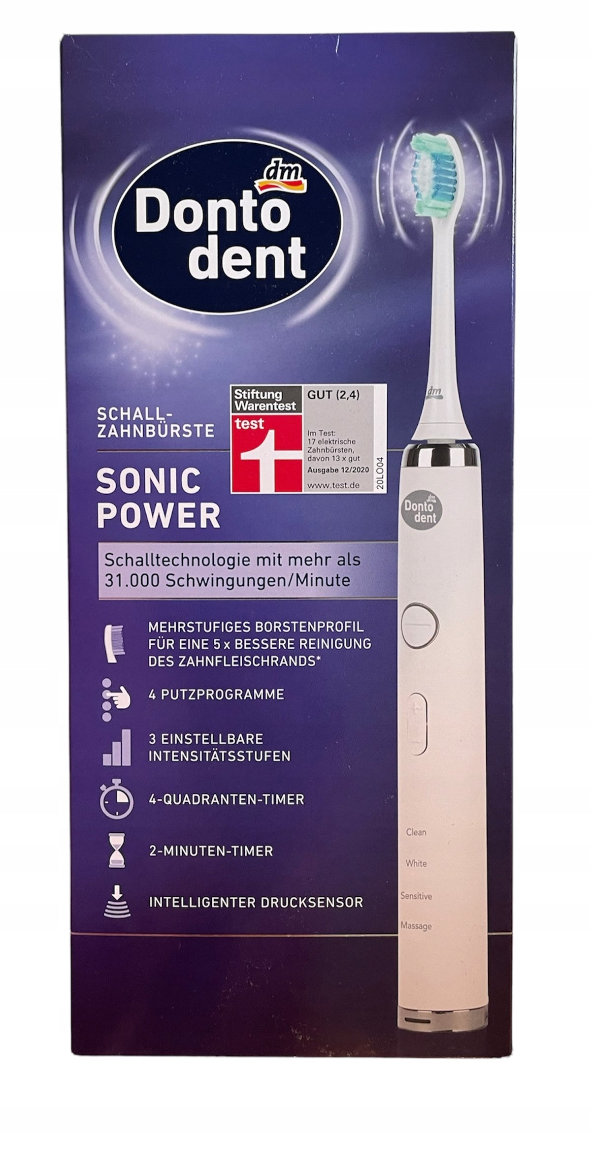 DM DONTODENT sonic toothbrush WHITE K1676DM