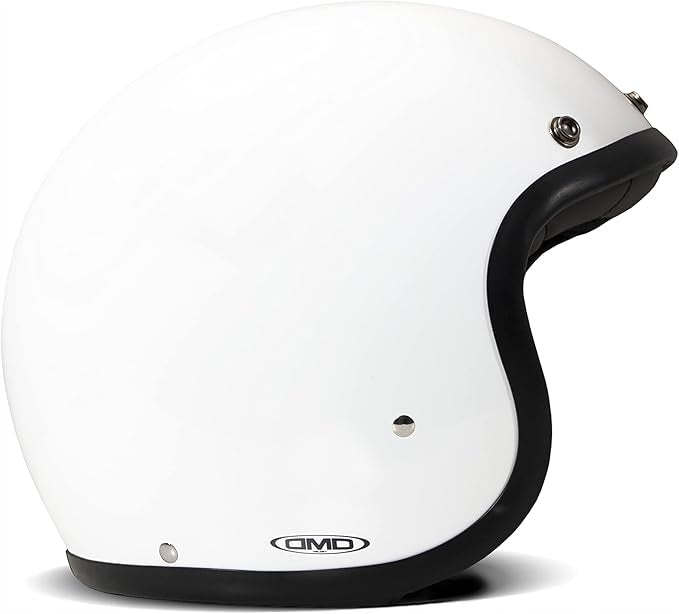 DMD Jet-Vintage Men's Motorcycle Helmet, White, Size L 58 CM