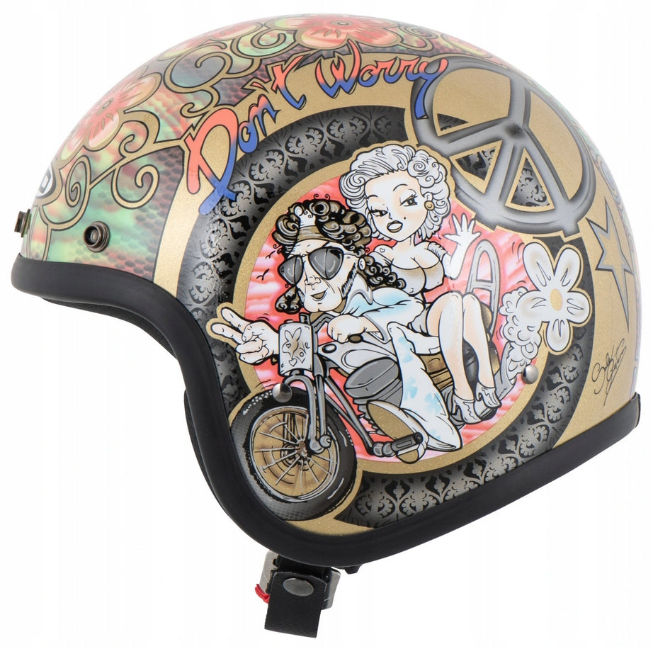 DMD RETRO WOODSTOCK Motorcycle Helmet For Motor Café Racer, Chopper r. L Size L