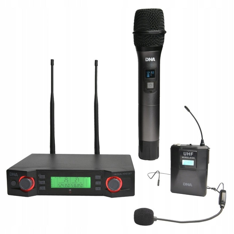 Bevielių mikrofonų sistema DNA VM - DUAL VOCAL HEAD SET
