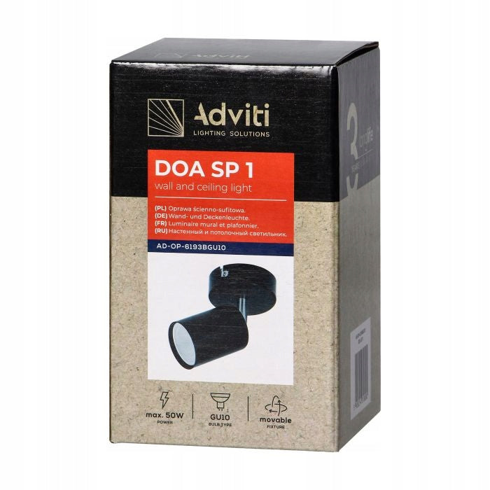 Wand- und Deckenleuchte, 50W, IP20, schwarz 