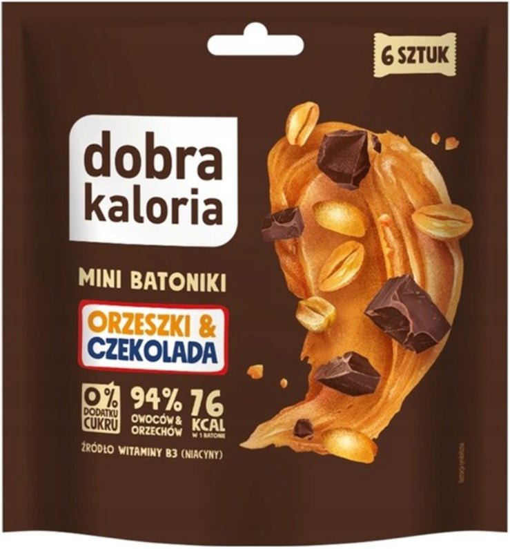 DOBRA KALORIA MINI BARS Peanuts Chocolate 108 g | BARS without SUGAR