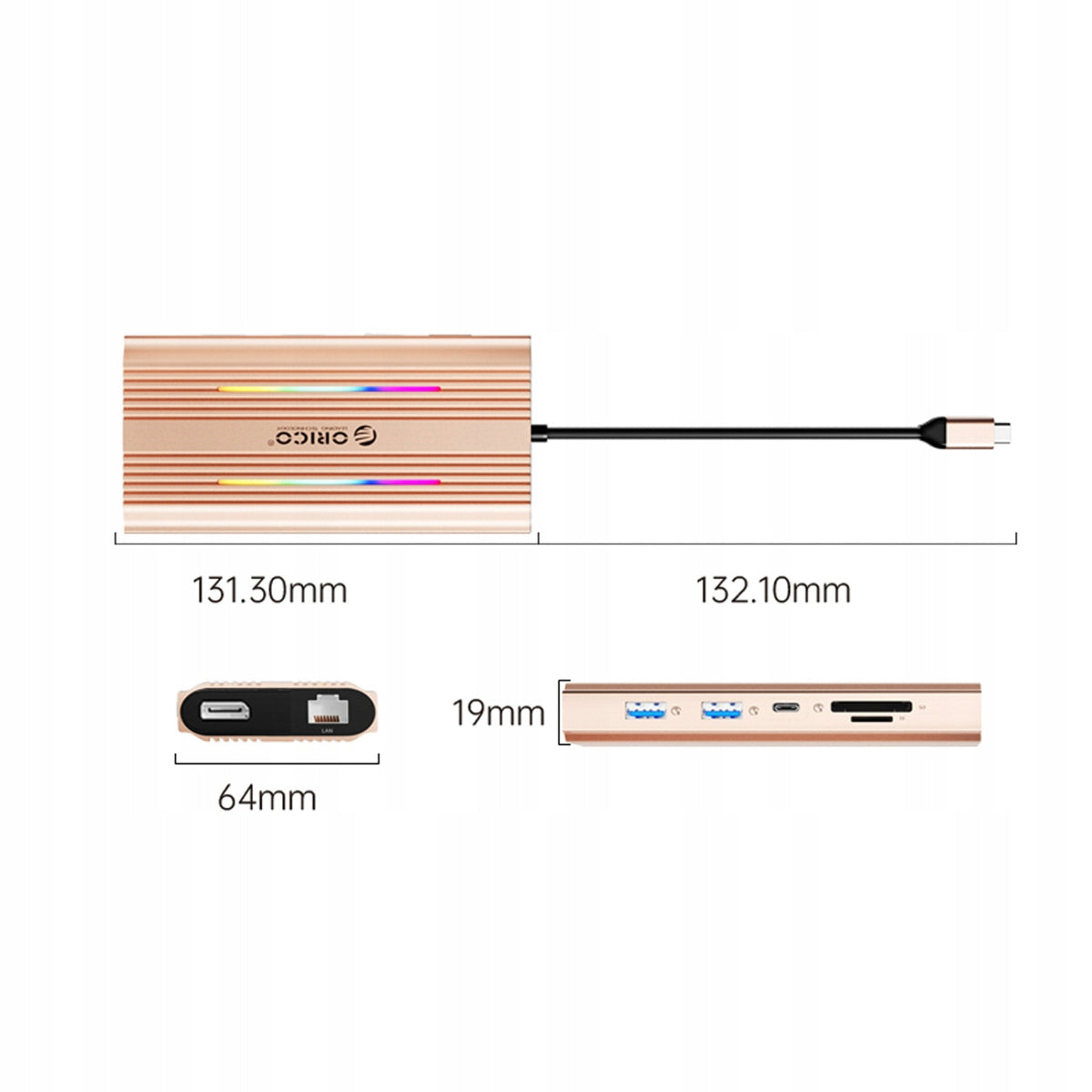 DOCKING STATION 12in1 HUB USB-C RJ45 DisplayPORT HDMI 4K 60Hz PD 100W ORICO Manufacturer code 6941788803886