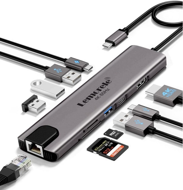 DOCKING STATION USB C 10IN1 HDMI 4K 60HZ PD 100W ETHERNET SD TF