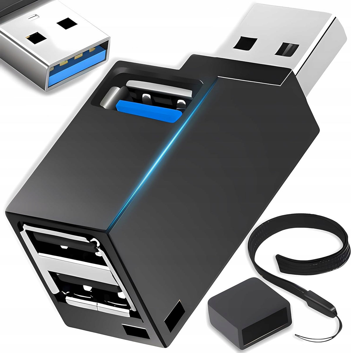 DOCKING STATION USB HUB 3 PORTS USB 3.0 2x 1x TO COMPUTER