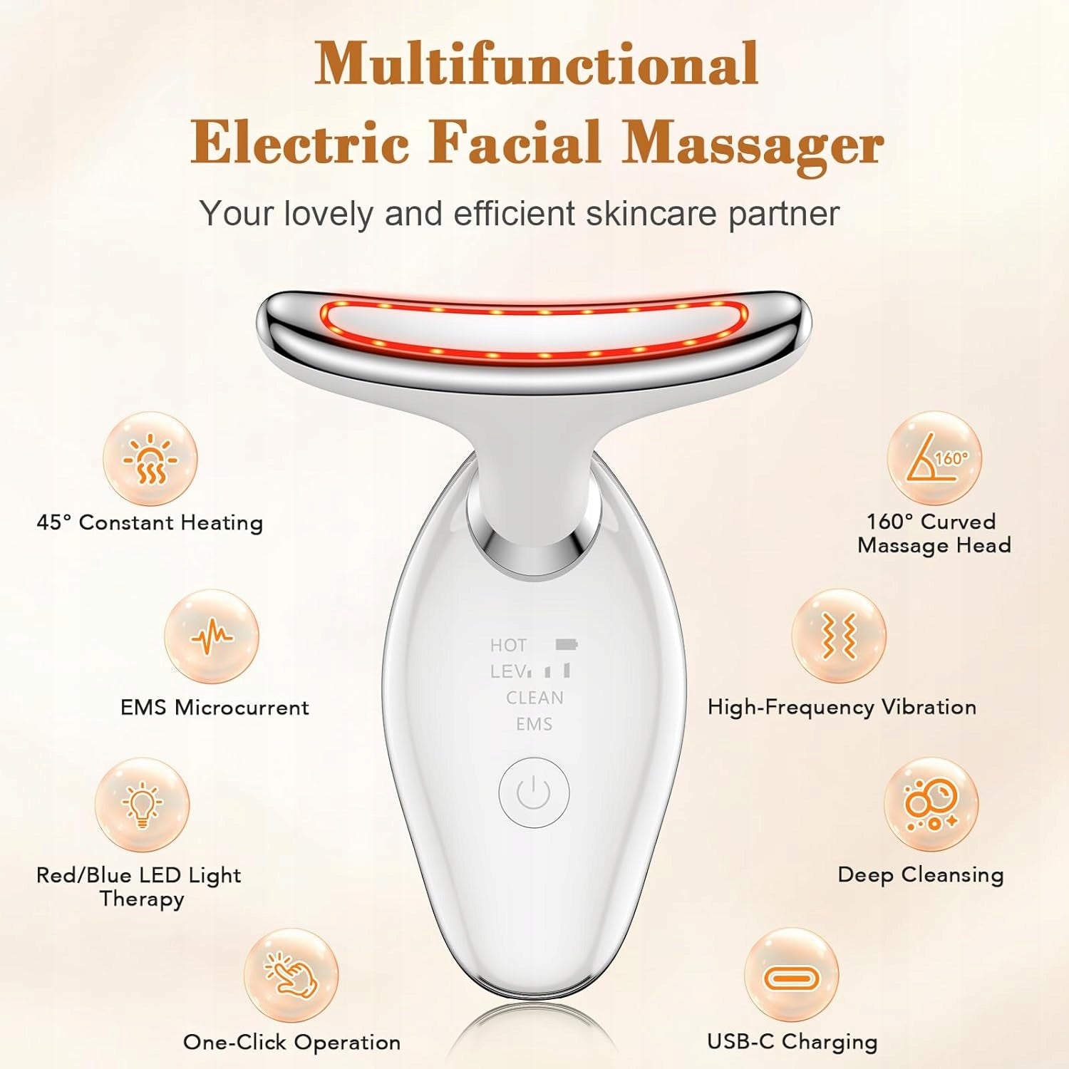 DOCOCO FACE LIFTING MASSAGER 45°C EMS light red vibration Brand no brand