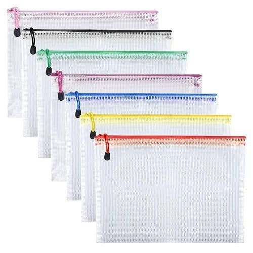 DOCUMENT BAGS A5 ZIPPER SET OF 21 PCS. plastic Color multicolor