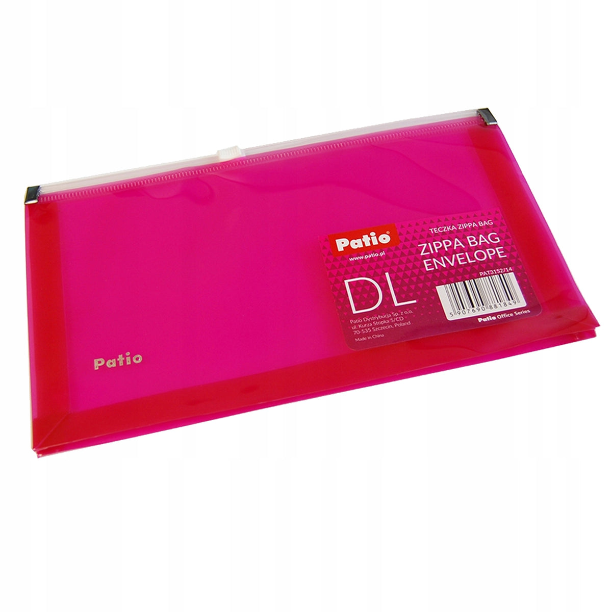 DOCUMENT ENVELOPE DL ZIPPA BAG PINK PATIO