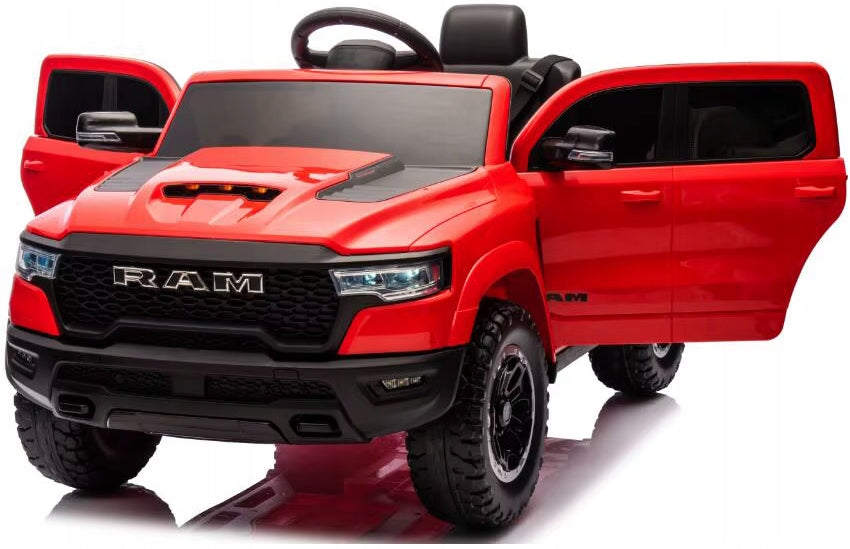 DODGE RAM 1500 Battery Operated Car LEATHER PILOT SOFT WHEELS EVA car 12V Manufacturer code DODGE_RAM_1500_PILOT_SKÓRA_EVA