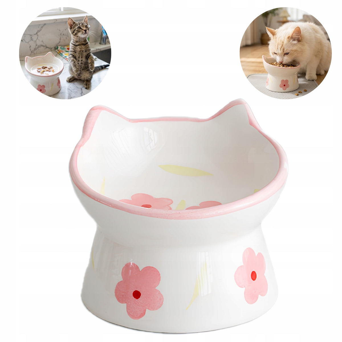 DOG AND CAT BOWL ERGONOMIC NON-SLIP CERAMIC PINK 9,5CM