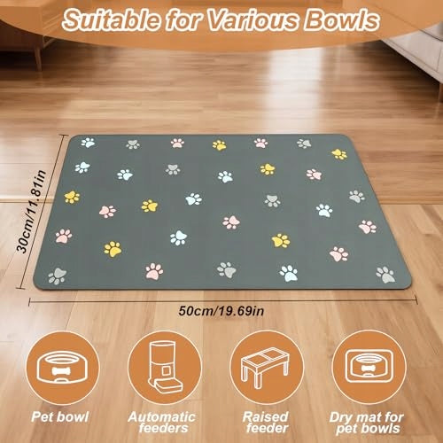 DOG AND CAT BOWL MAT 30X50 CM NON-SLIP Silicone for Home Kind automatic feeder