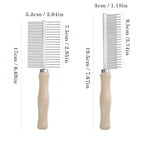 DOG AND CAT COMBS 2 PCS FOR DETANGLING HAIR Brand IDEAL