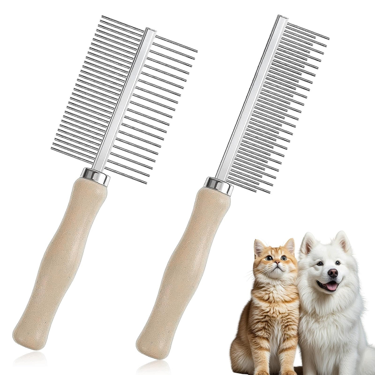 DOG AND CAT COMBS 2 PCS FOR DETANGLING HAIR