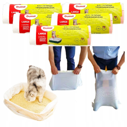 DOG AND CAT LITTER BOX BAGS STRONG WITH TAPE DURABLE 40 PCS XL 5 rolls