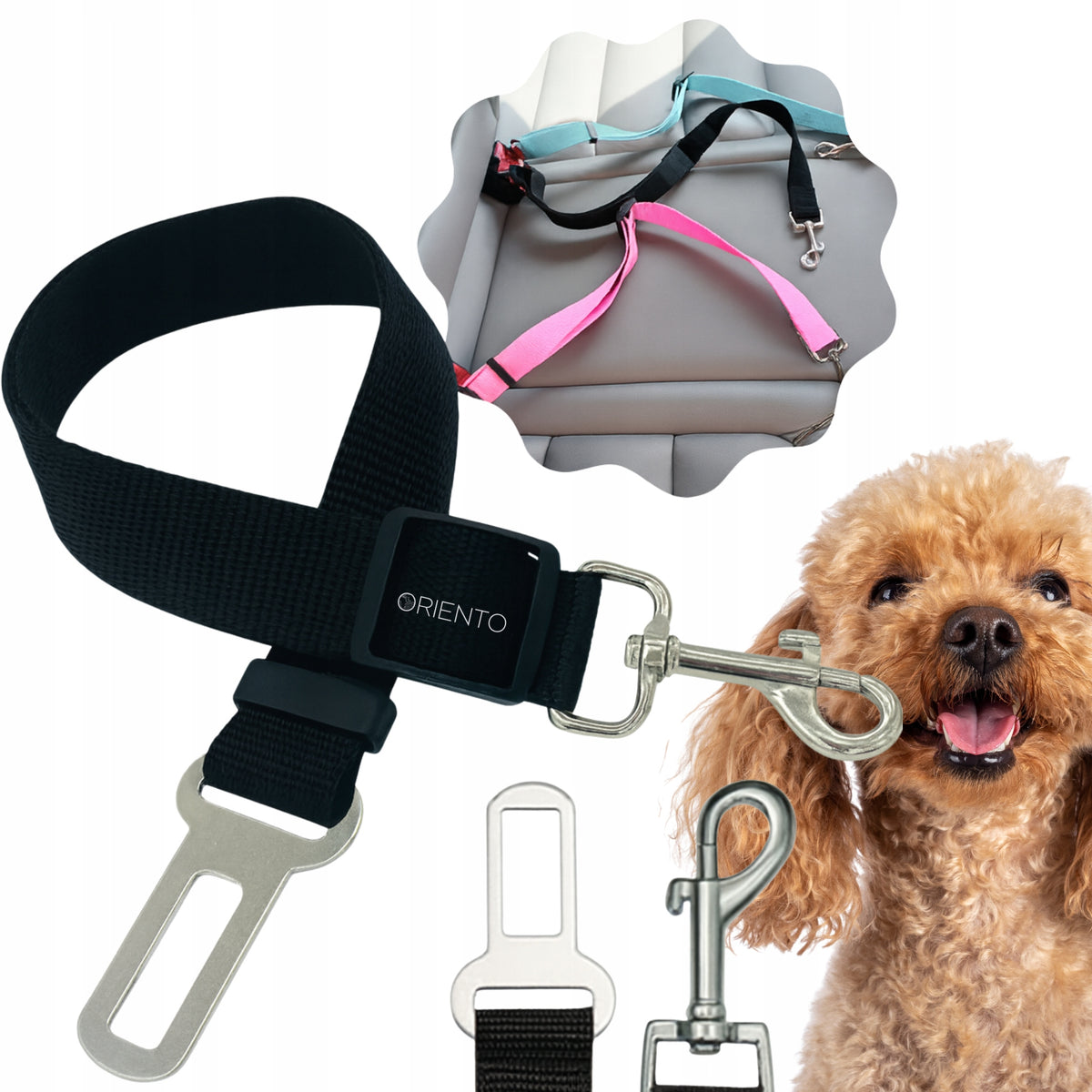 DOG AND CAT SEAT BELT STRONG LEASH FOR CAR ADJUSTABLE 70CM