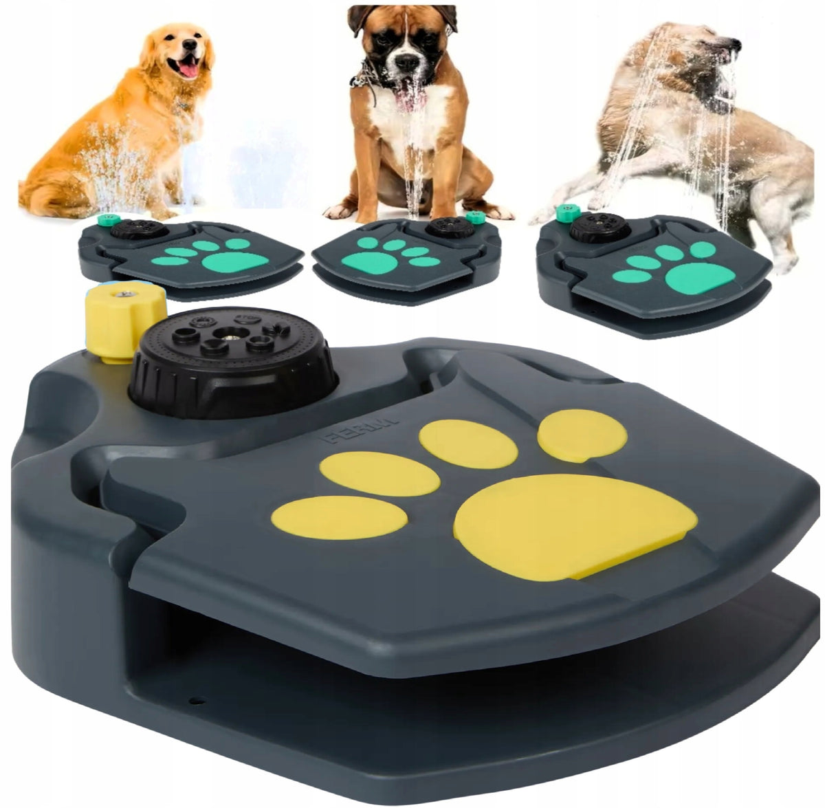 DOG AND CAT WATER DRINKER FOUNTAIN AUTOMATIC DISPENSER FERM YELLOW d