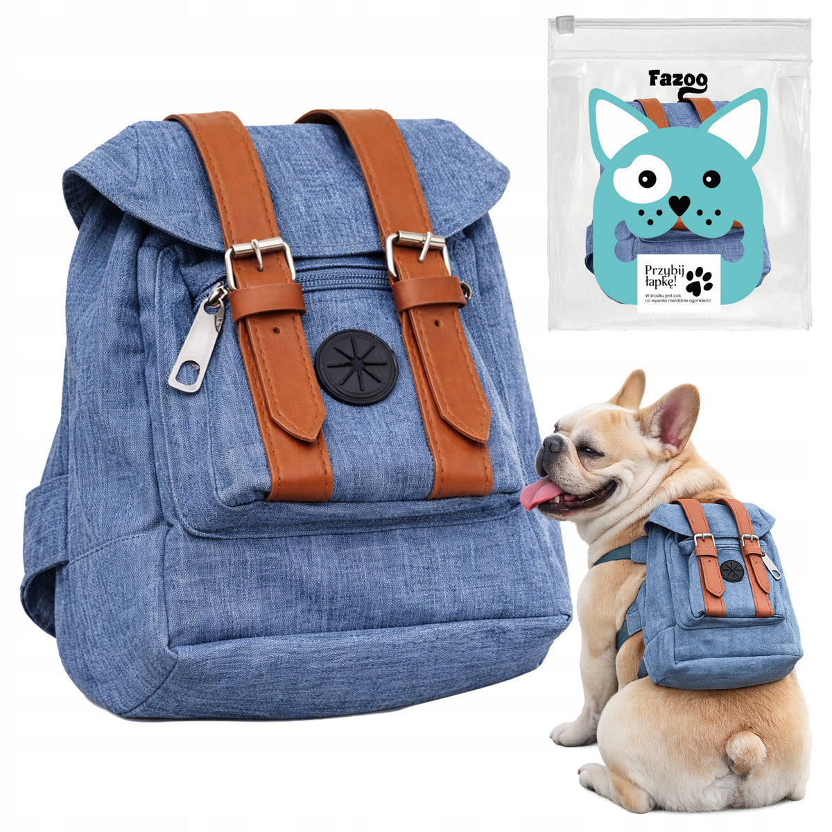 DOG BACKPACK Adjustable Harness Treat Bag Pouches Sachet Fazoo