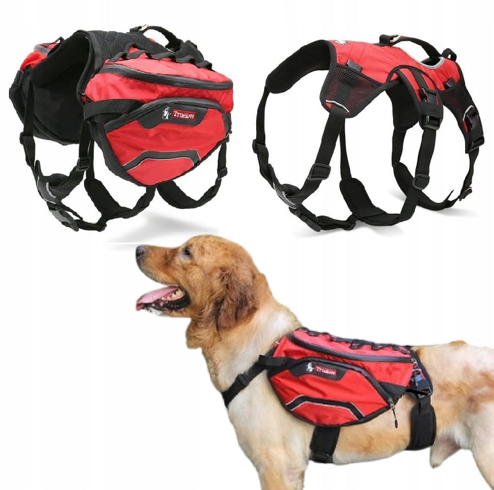 DOG BACKPACK HARNESS PROFESSIONAL TRUELOVE TRAVEL RED SIZE M