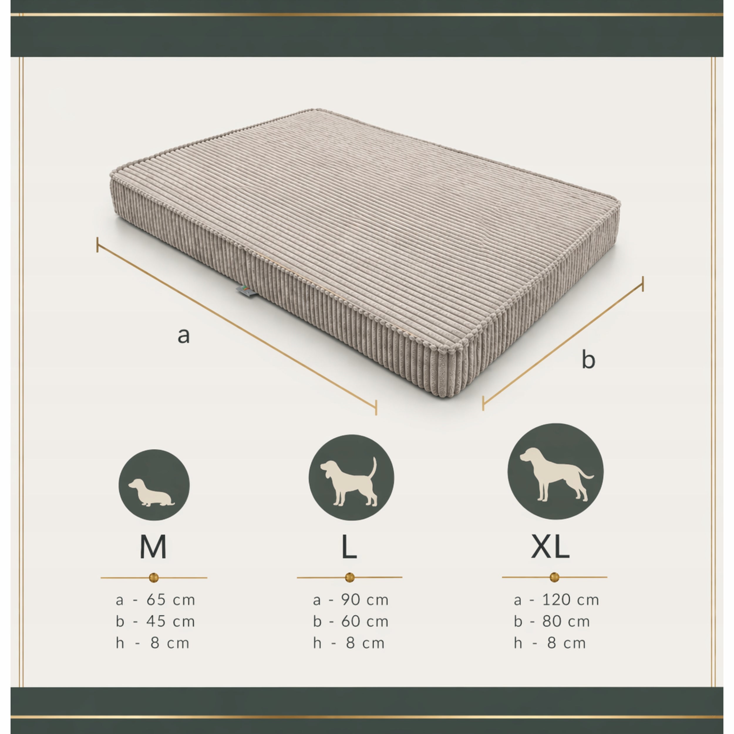 DOG BED BEDDING PLAYPEN MATTRESS MAT BEIGE CORDUROY 90X60X8 CM Color beige