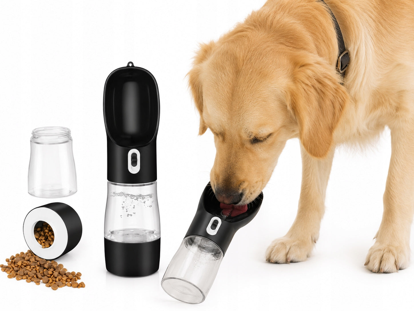 DOG BOTTLE DRINKER WATER BOTTLE TRAVEL BOWL FOR WATER FOOD WALK Manufacturer code BUTELKA DLA PSA POIDŁO BIDON MISKA 0,35l 2w1