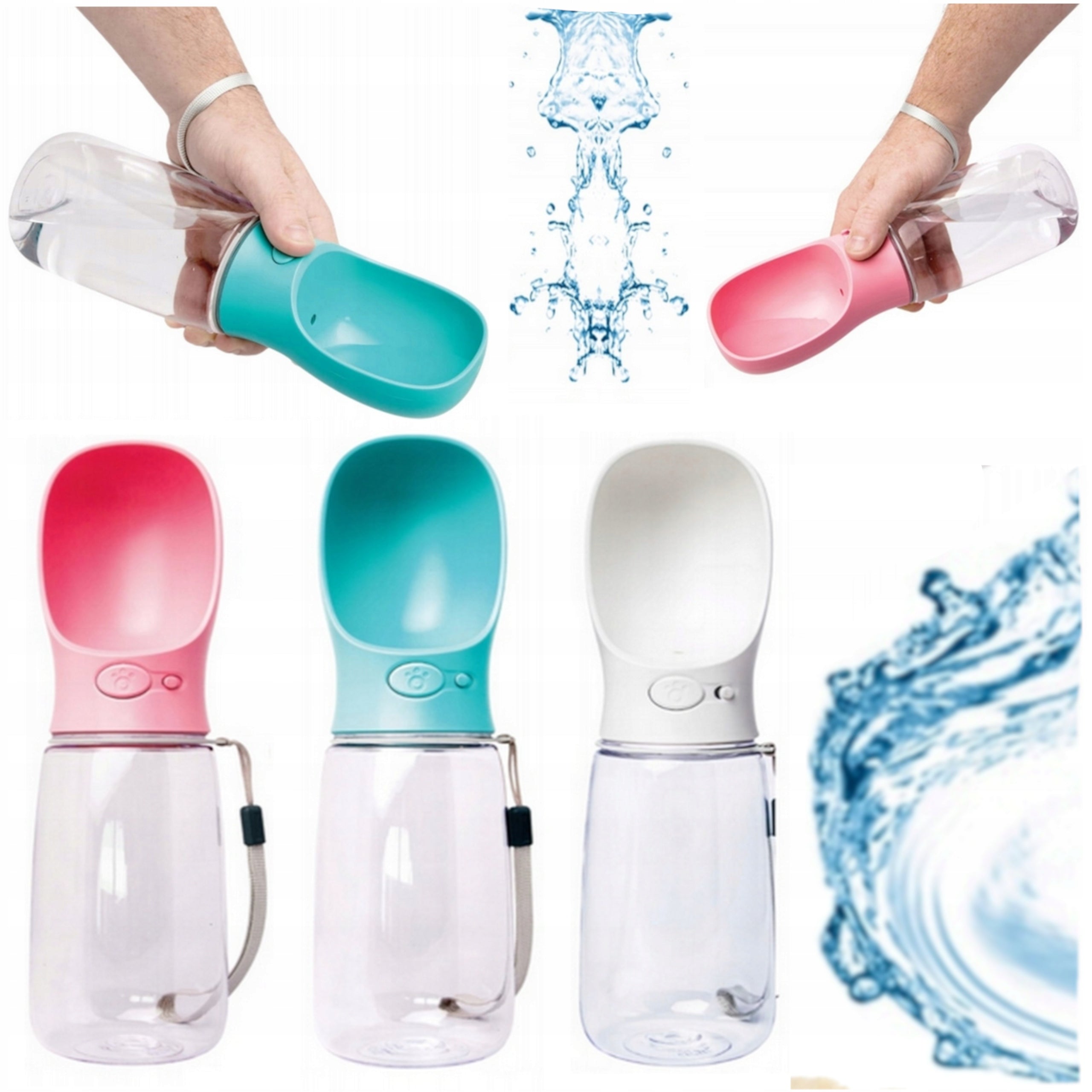 DOG BOTTLE TOURIST DRINKER BOWL PORTABLE WATER WALK WATER BOTTLE 550ML Packaging status original