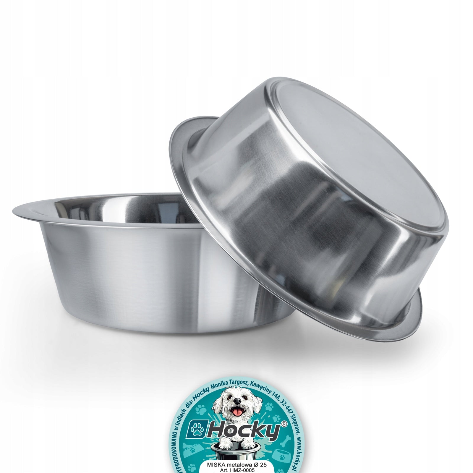DOG BOWL 2,8l METAL BOWL SILVER STAINLESS STEEL FOR WATER FOOD Packaging status original