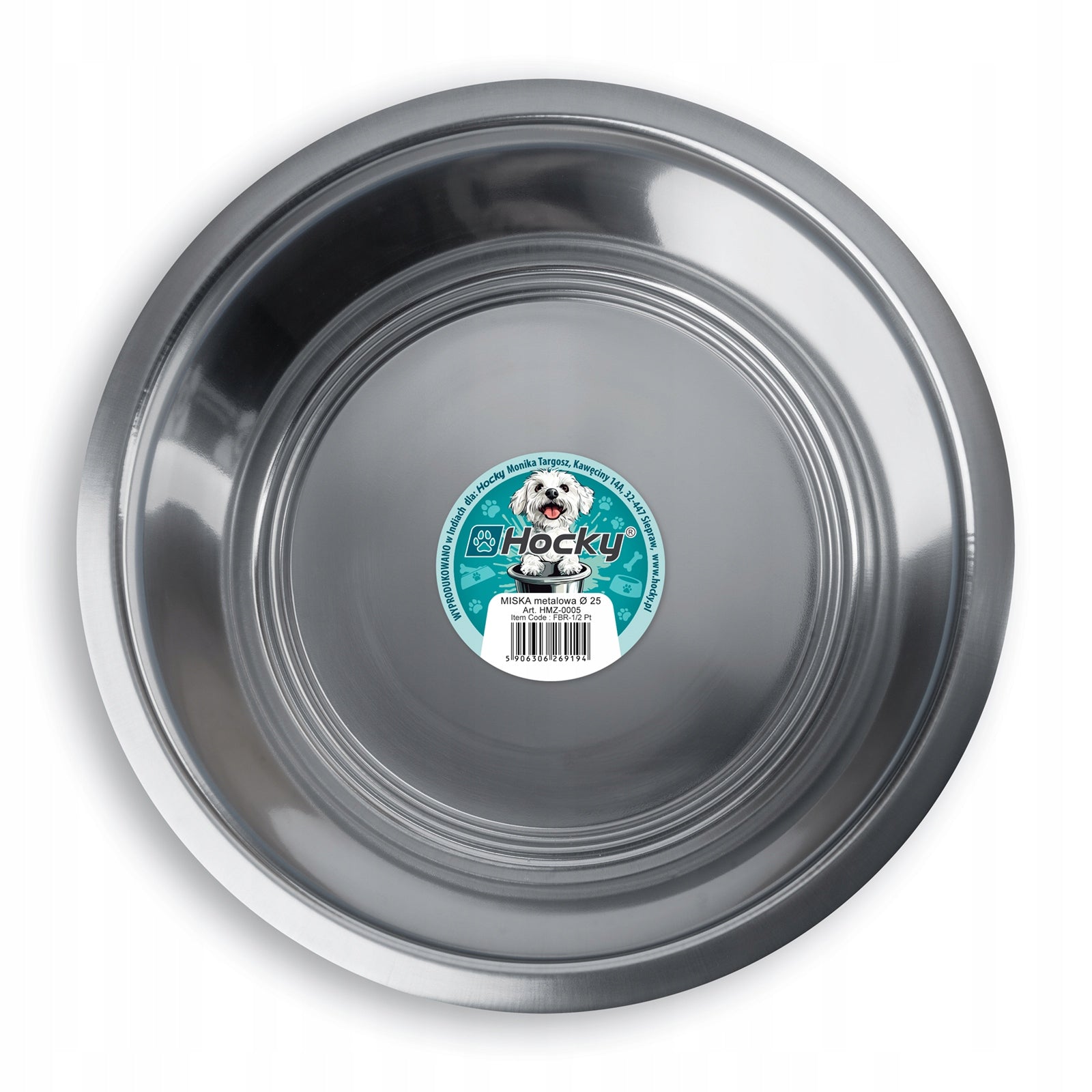 DOG BOWL 2,8l METAL BOWL SILVER STAINLESS STEEL FOR WATER FOOD Trade name Miska metalowa na wodę karmę dla psa kota 25 cm