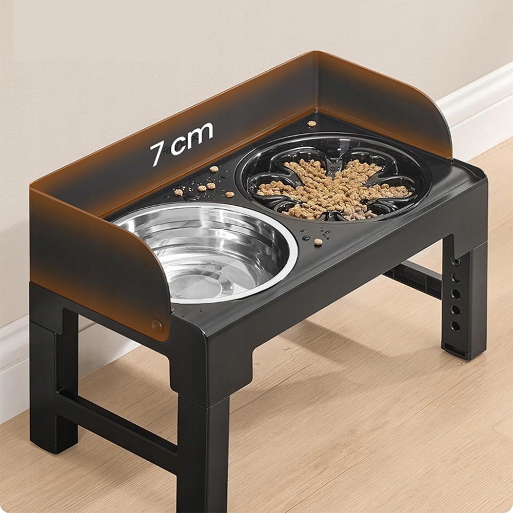 DOG BOWL DOUBLE NON-SPILL SLOWING ADJUSTABLE ON STAND 2IN1 Brand no brand