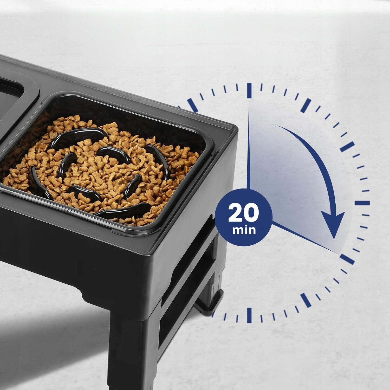 DOG BOWL DOUBLE SLOWING FOOD NON-SPILL ON STAND 2IN1 Device type set of two bowls