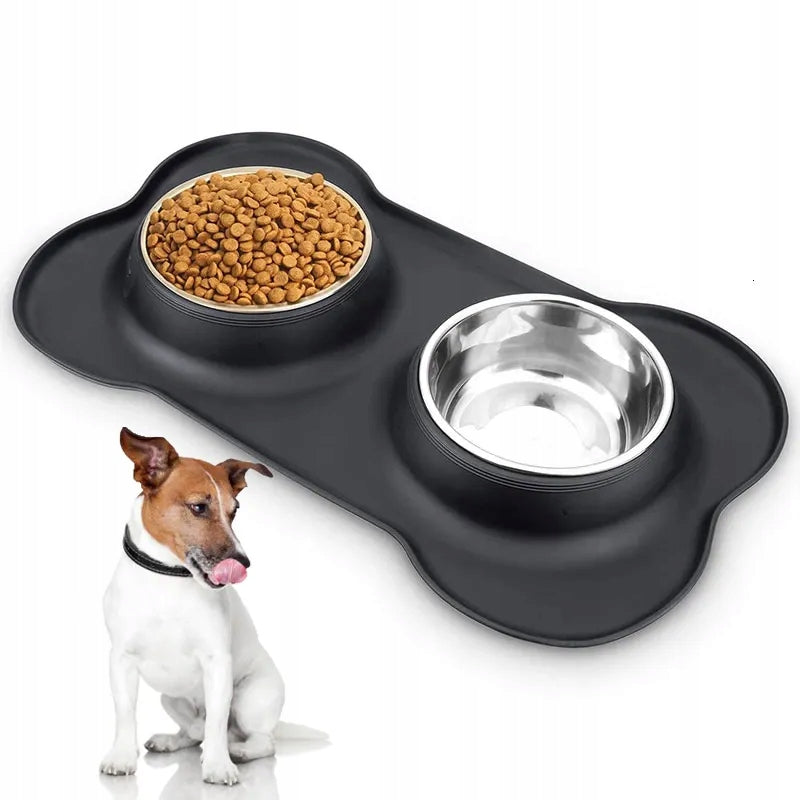 DOG BOWL LARGE DOUBLE NON-SLIP METAL Manufacturer code MISKA DLA PSA KOTA DUŻA ANTYPOŚLIZGOWA METAL