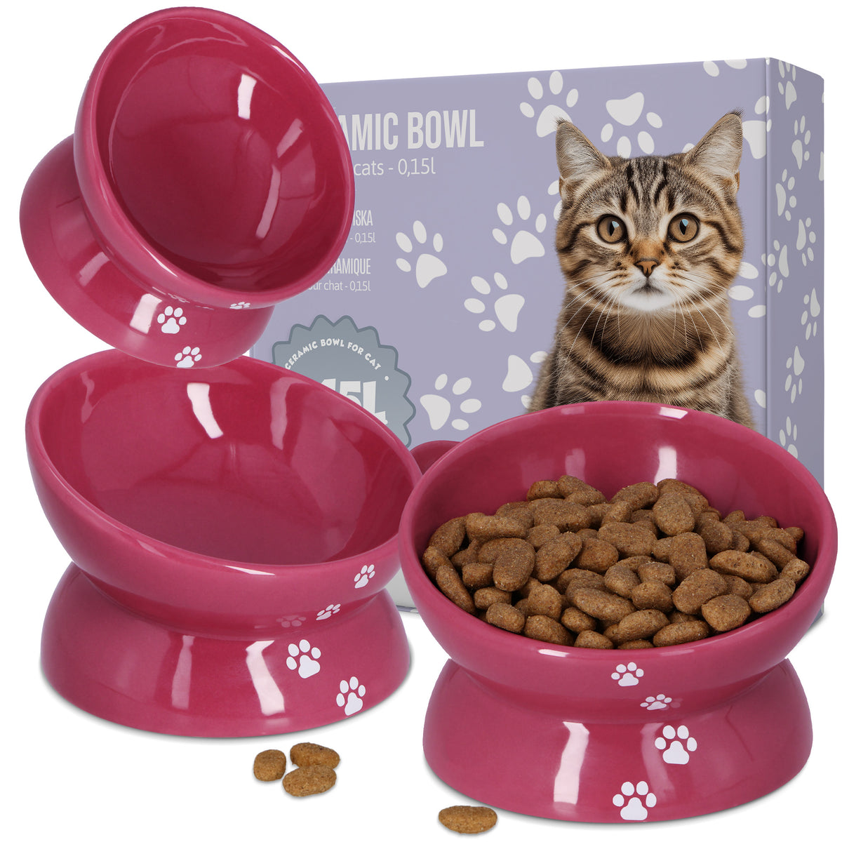 DOG BOWL ON CERAMIC STAND 0,15 ELEVATED HIGH CAT Bowl Wo 8K