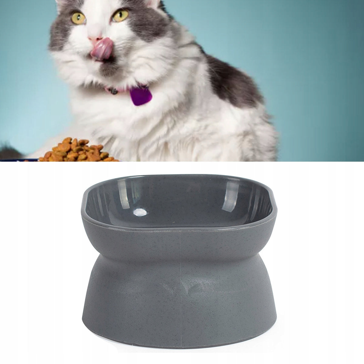 DOG BOWL ON STAND RAISED HIGH CAT BOWL WATER GREY Manufacturer code 211123001801299