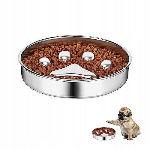 DOG BOWL SLOW FOOD STAINLESS STEEL MEDIUM LARGE DOGS STEEL Manufacturer code Bez marki