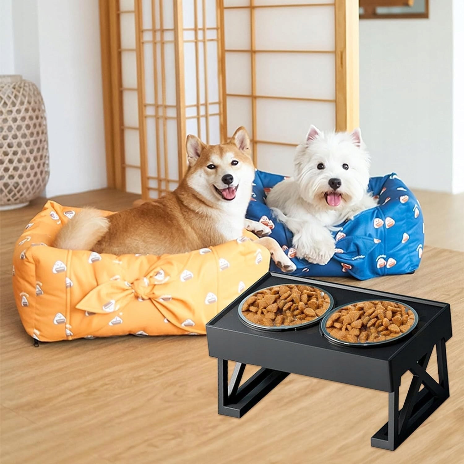 DOG BOWLS ON STAND DOUBLE BOWL ADJUSTABLE LARGE DOG 44cm 2X1L Manufacturer code MISKA DLA PSA PODWÓJNA STOJAK