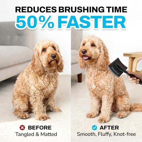 DOG BRUSH WITH LONG NEEDLES FOR POODLES AND DOODLES Brand Hedo