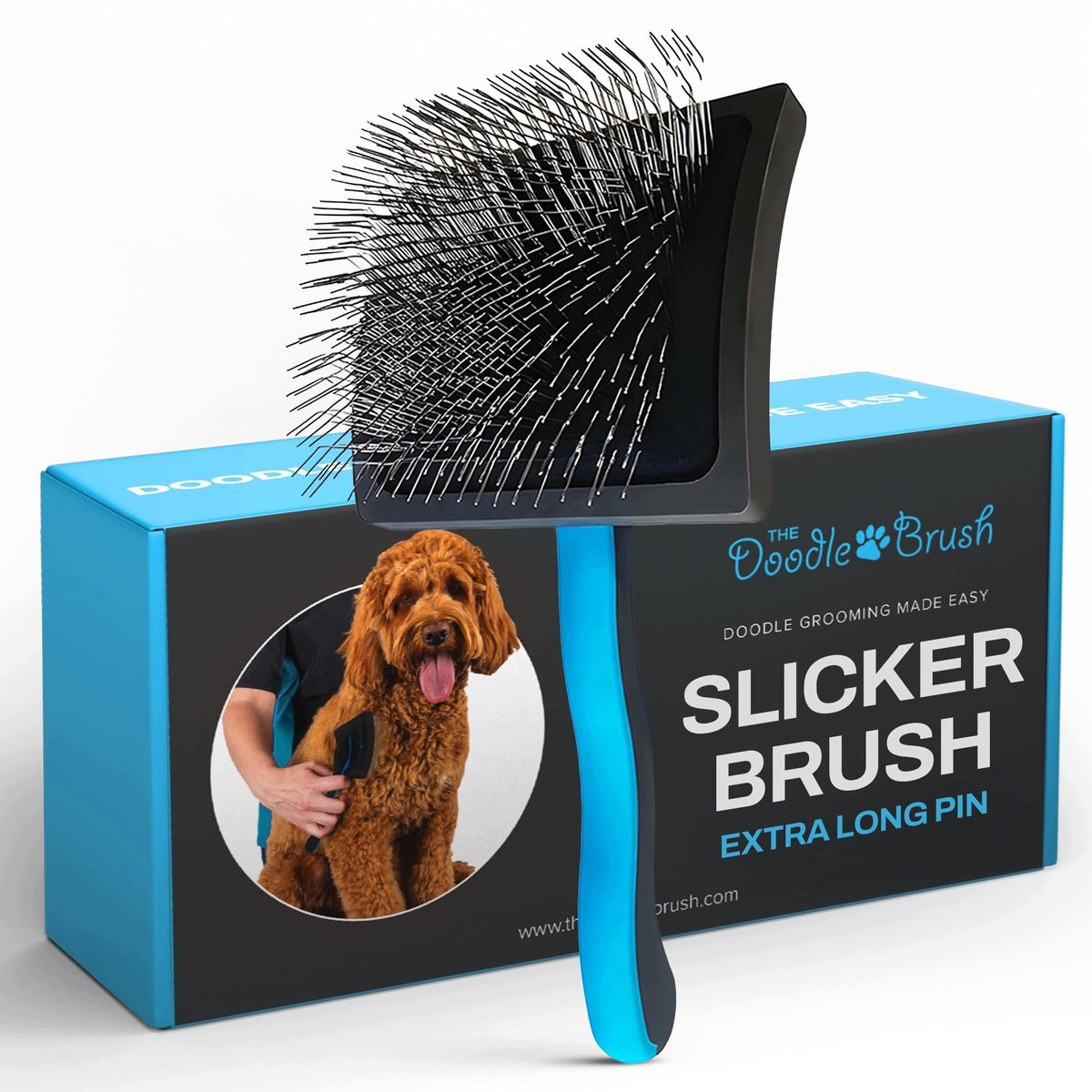 DOG BRUSH WITH LONG NEEDLES FOR POODLES AND DOODLES