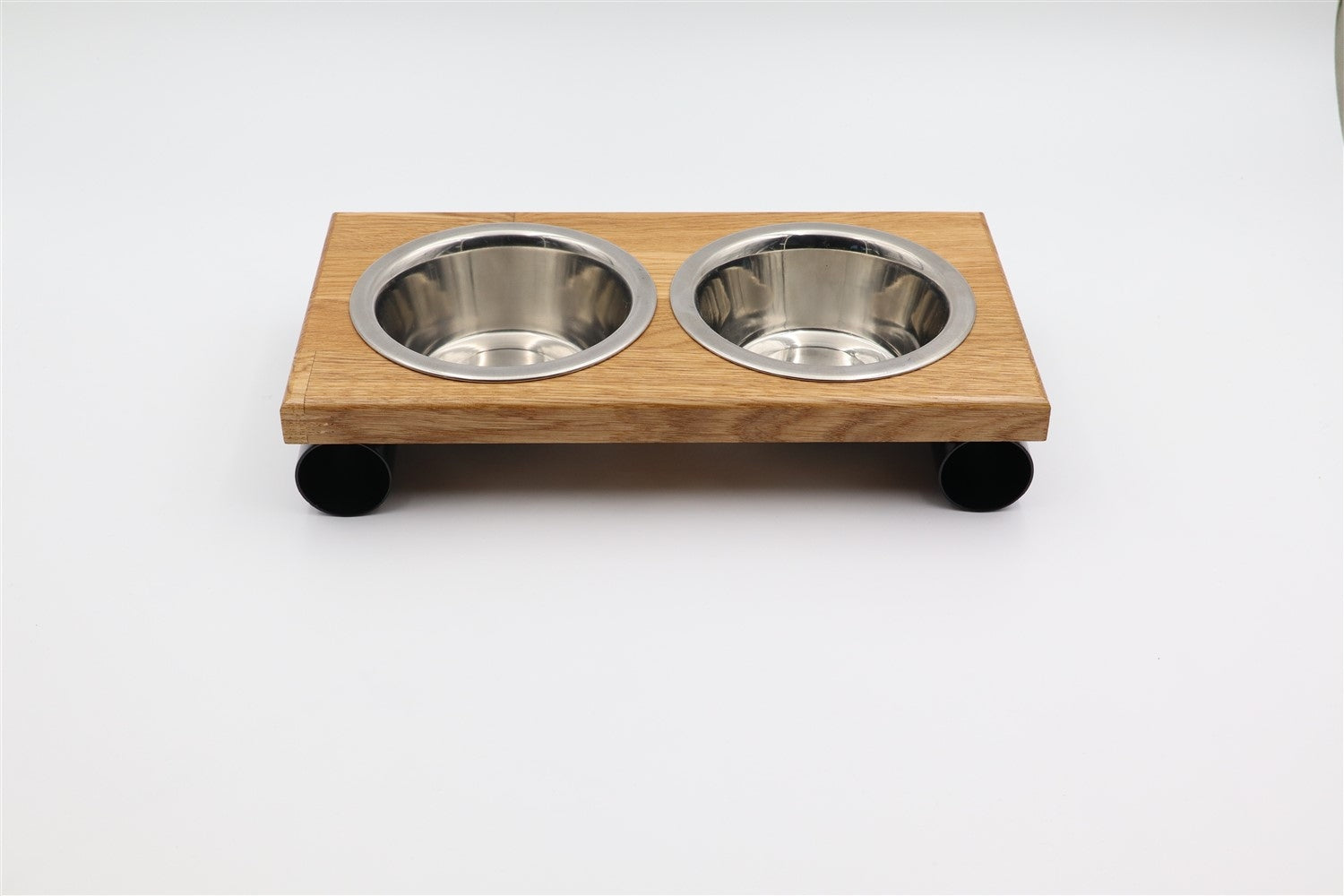 DOG BUFFET BOWLS ON CAT STAND DOG STAND + bowls 2x450ml WOOD Brand Ender