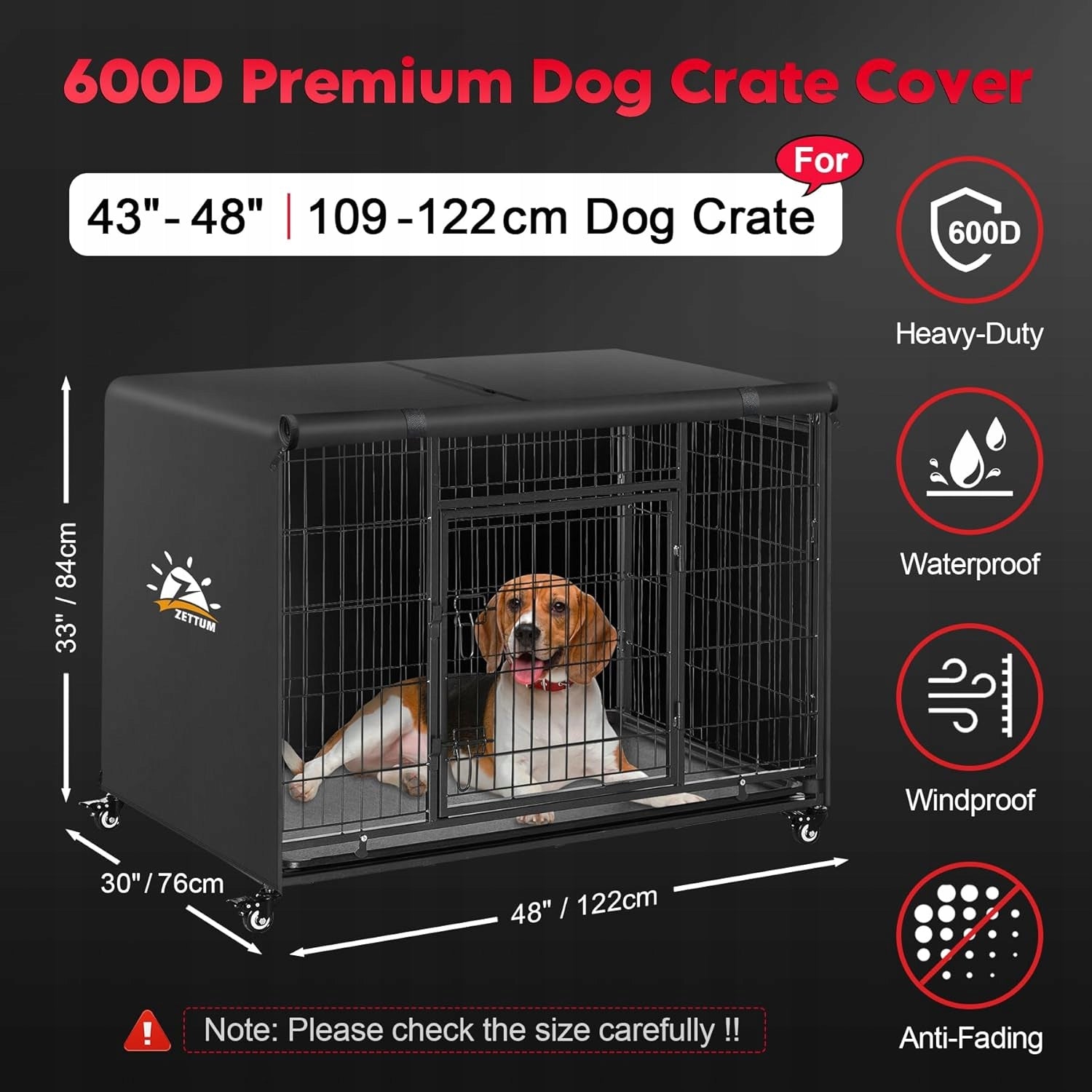 DOG CAGE COVER WATERPROOF UNIVERSAL 122CM COVER FOR CAR Packaging status original