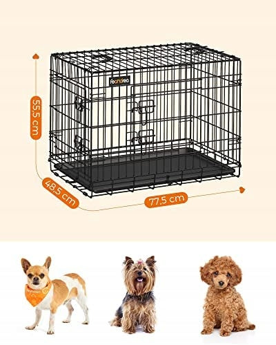 DOG CAGE FOLDING METAL 2 DOORS WITH LITTER BOX 77,5X48,5X55,5 Manufacturer code PPD30H