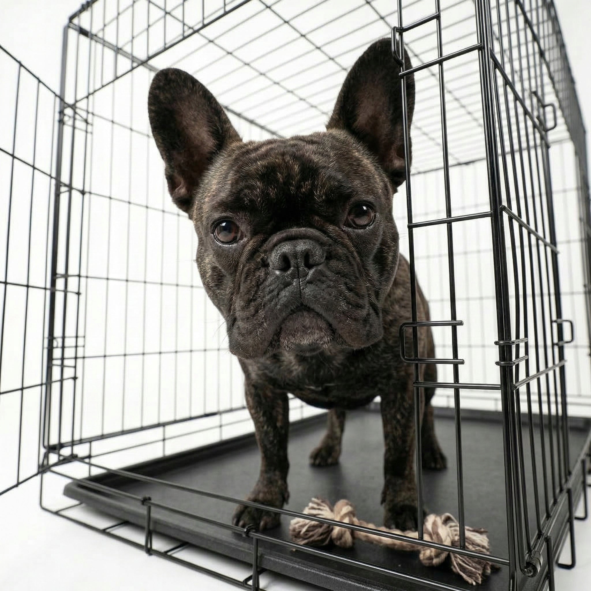 DOG CAGE METAL KENNEL DOG ANIMAL TRANSPORTER FOLDING L Length 74 cm