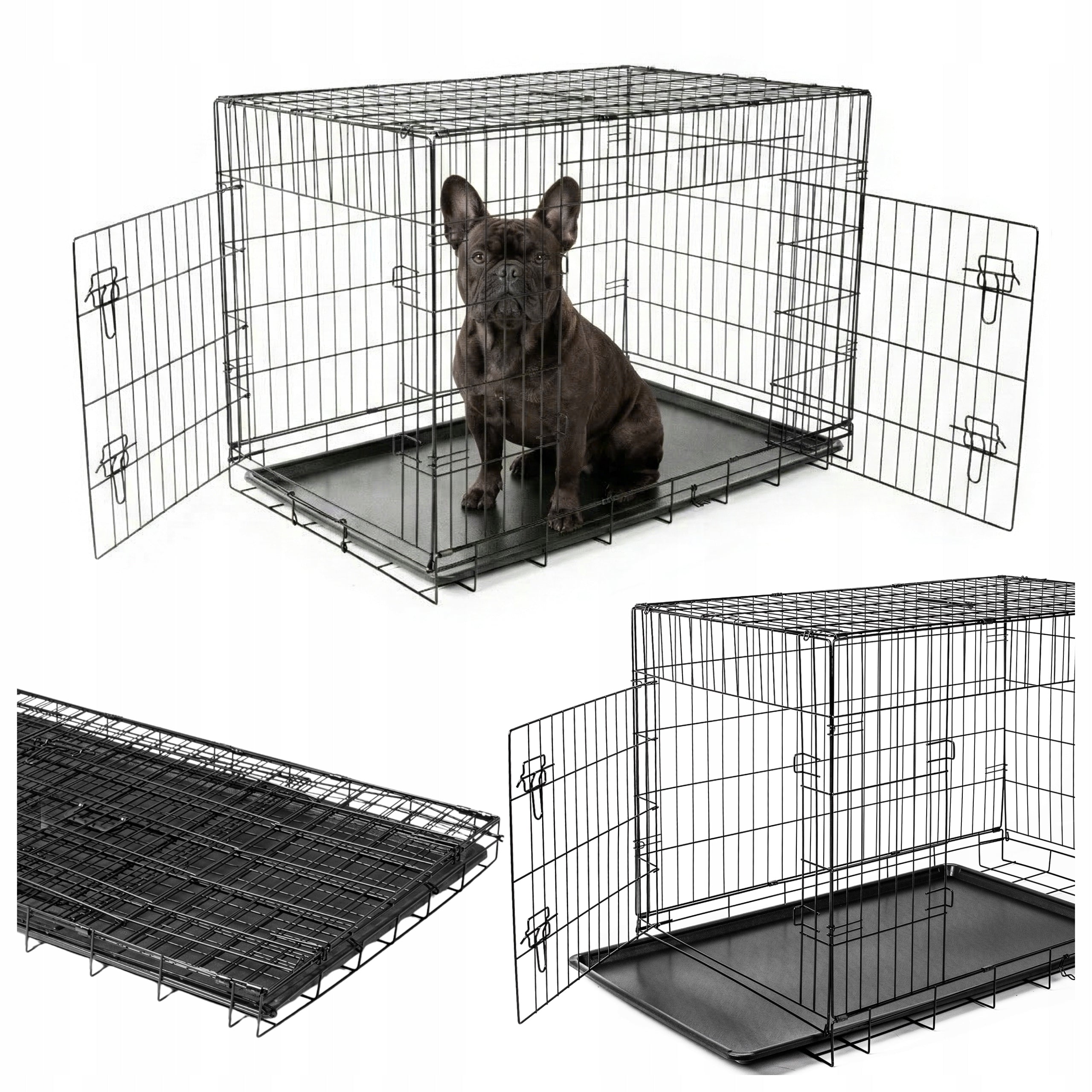 DOG CAGE METAL KENNEL DOG ANIMAL TRANSPORTER FOLDING L