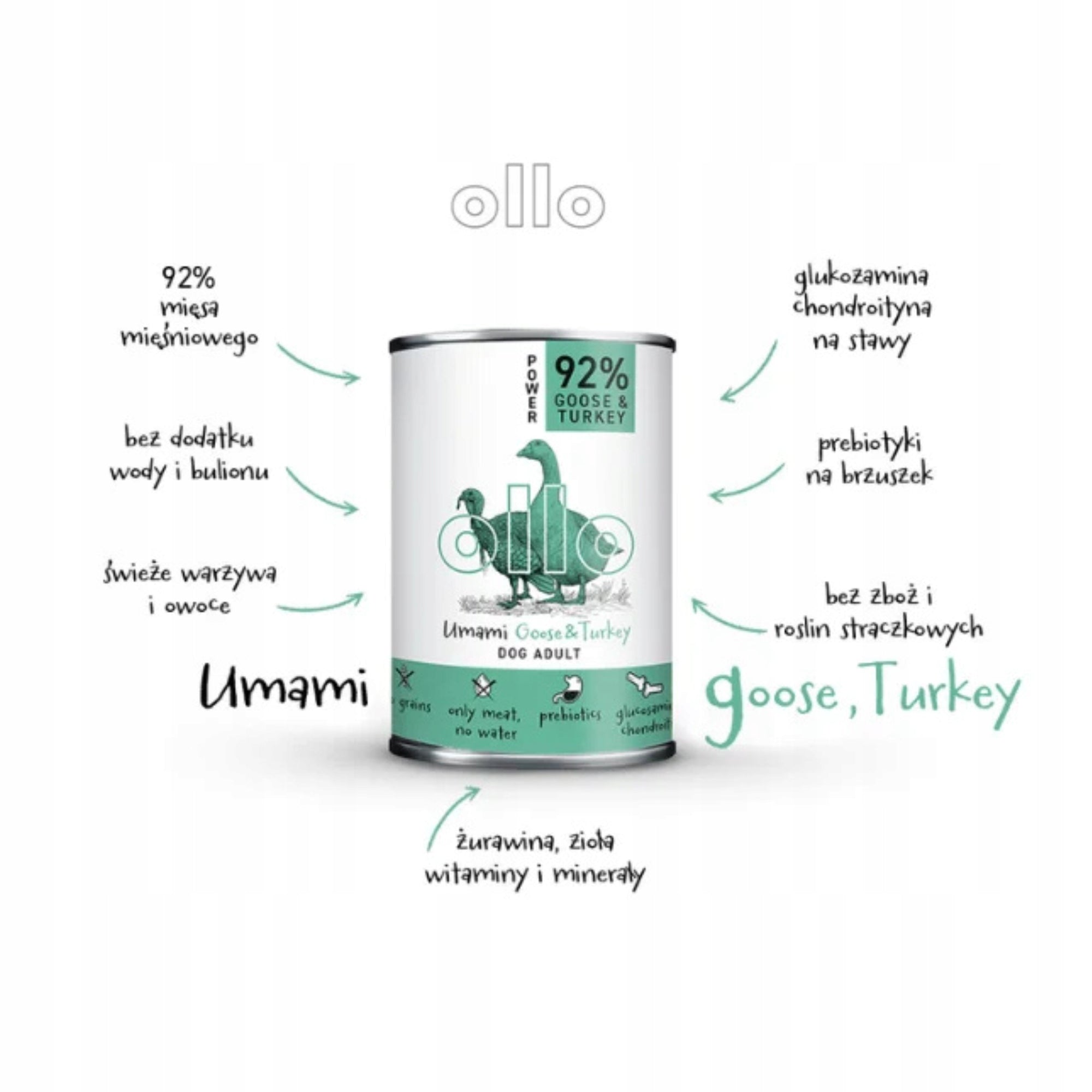 DOG CAN - Goose and Turkey OLLO UMAMI 400g ULTRAPREMIUM HEALTHY Trade name other