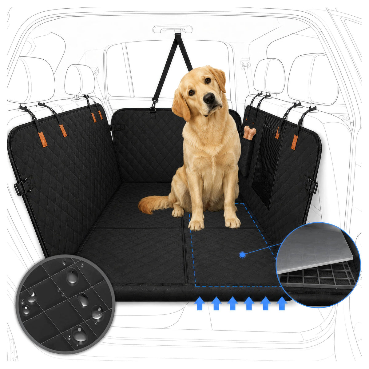DOG CAR MAT STIFFENED Rear Seat Cover For Car