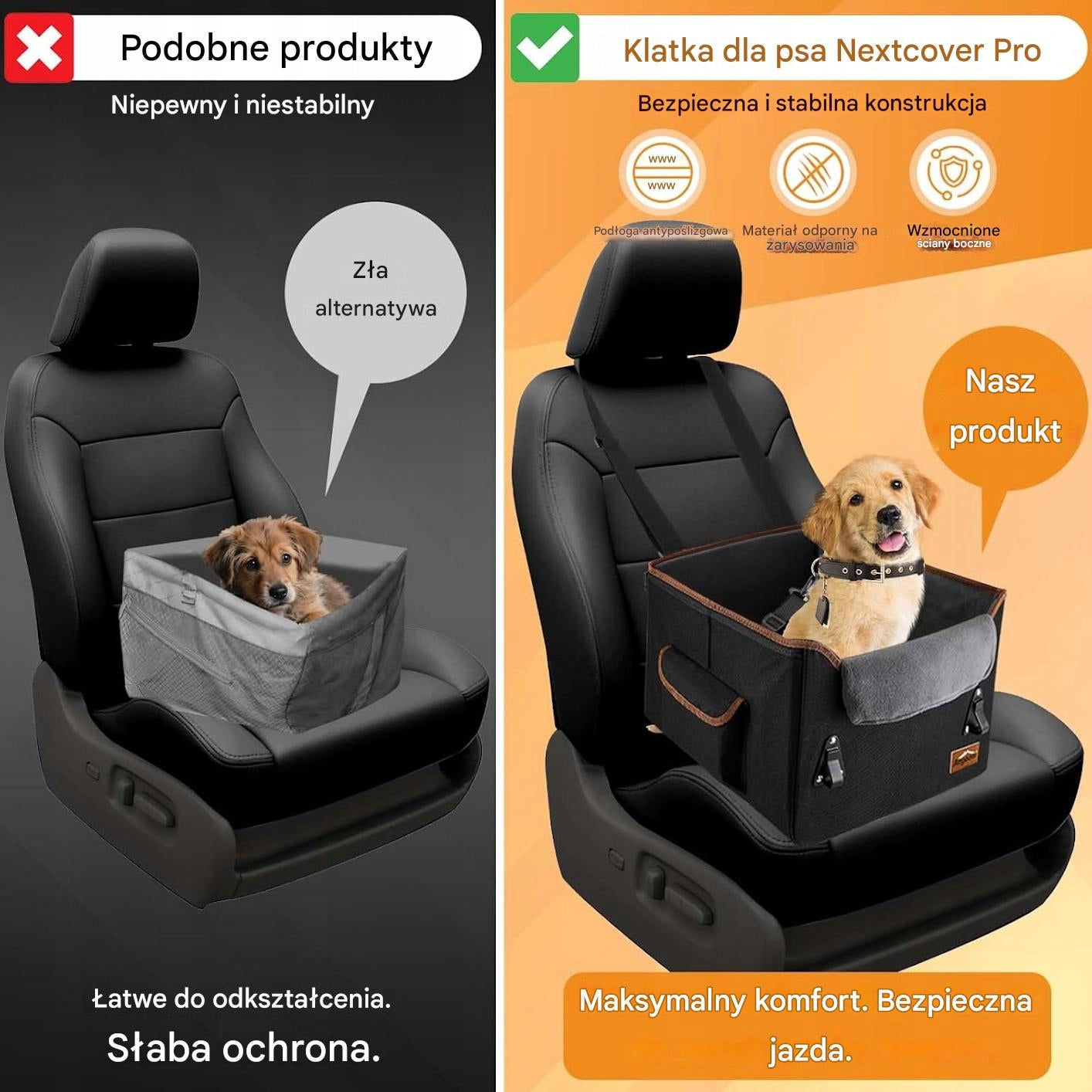 DOG CAR SEAT ANGOONI TRANSPORTER UP TO 8 KG L BLACK FOLDING Brand no brand