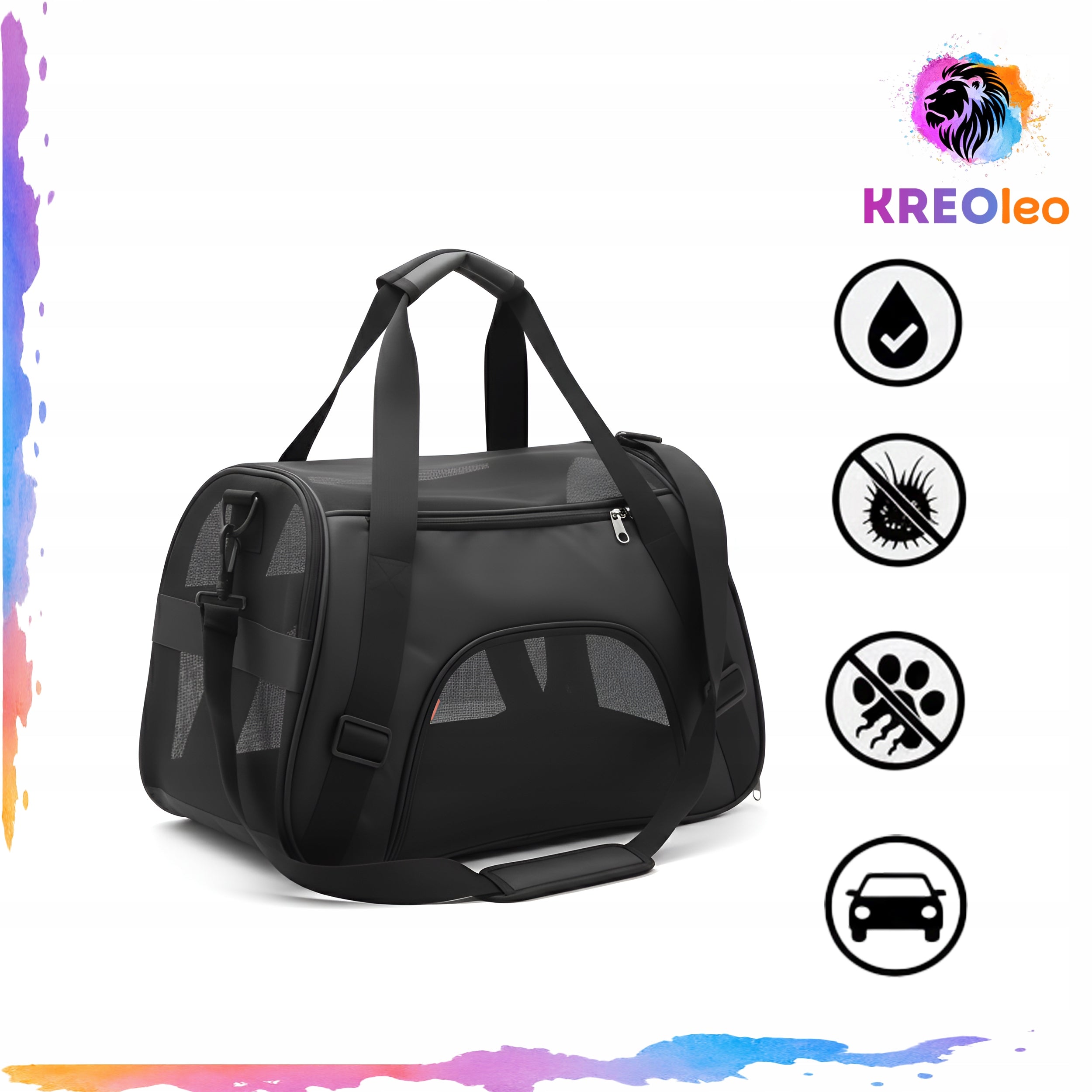 DOG CARRIER PET BAG 2 COLORS 43*28*19 CM ON FRAME Main material fabric