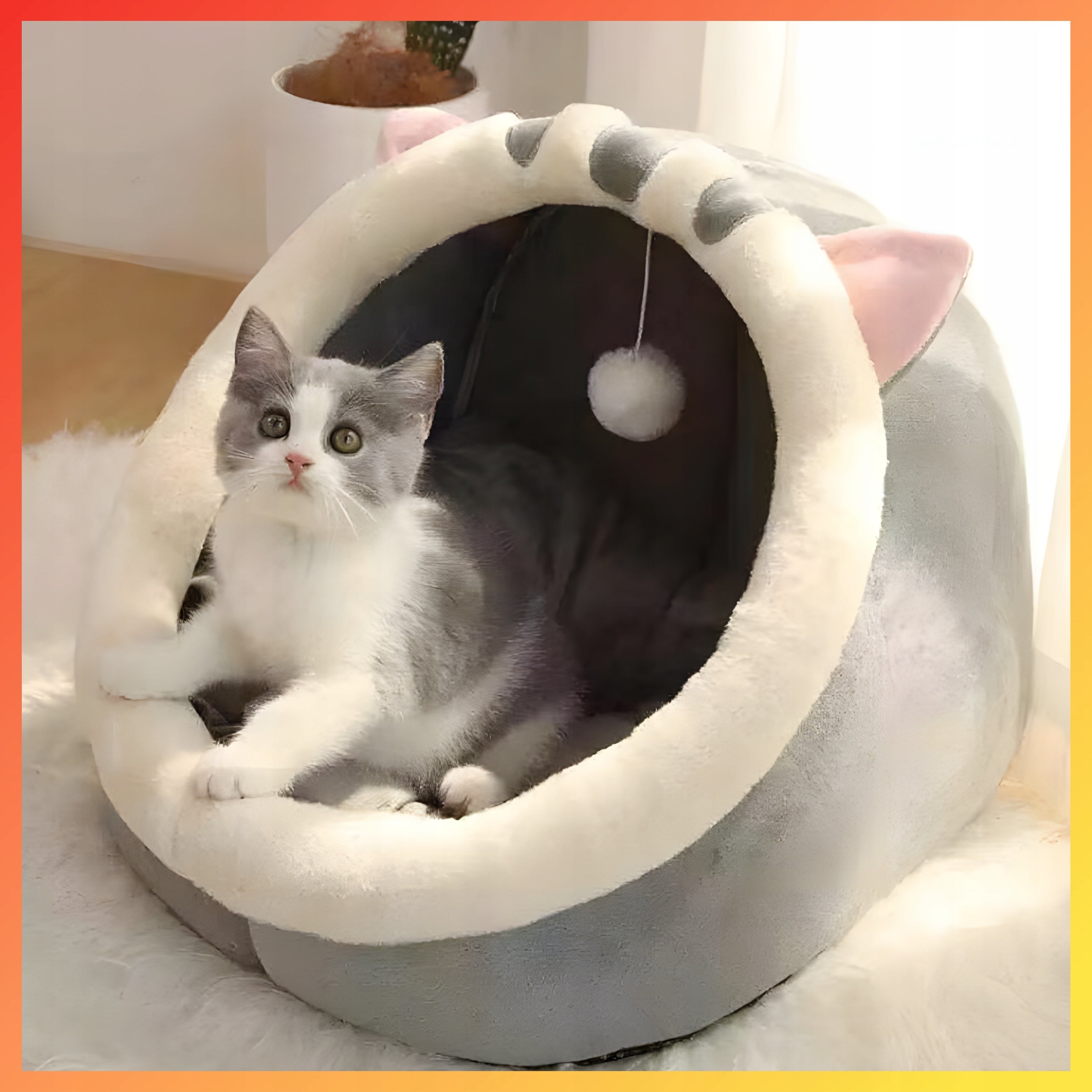 DOG CAT BED PLUSH SOFT AND WARM LARGE PET BOOTH Length 42 cm