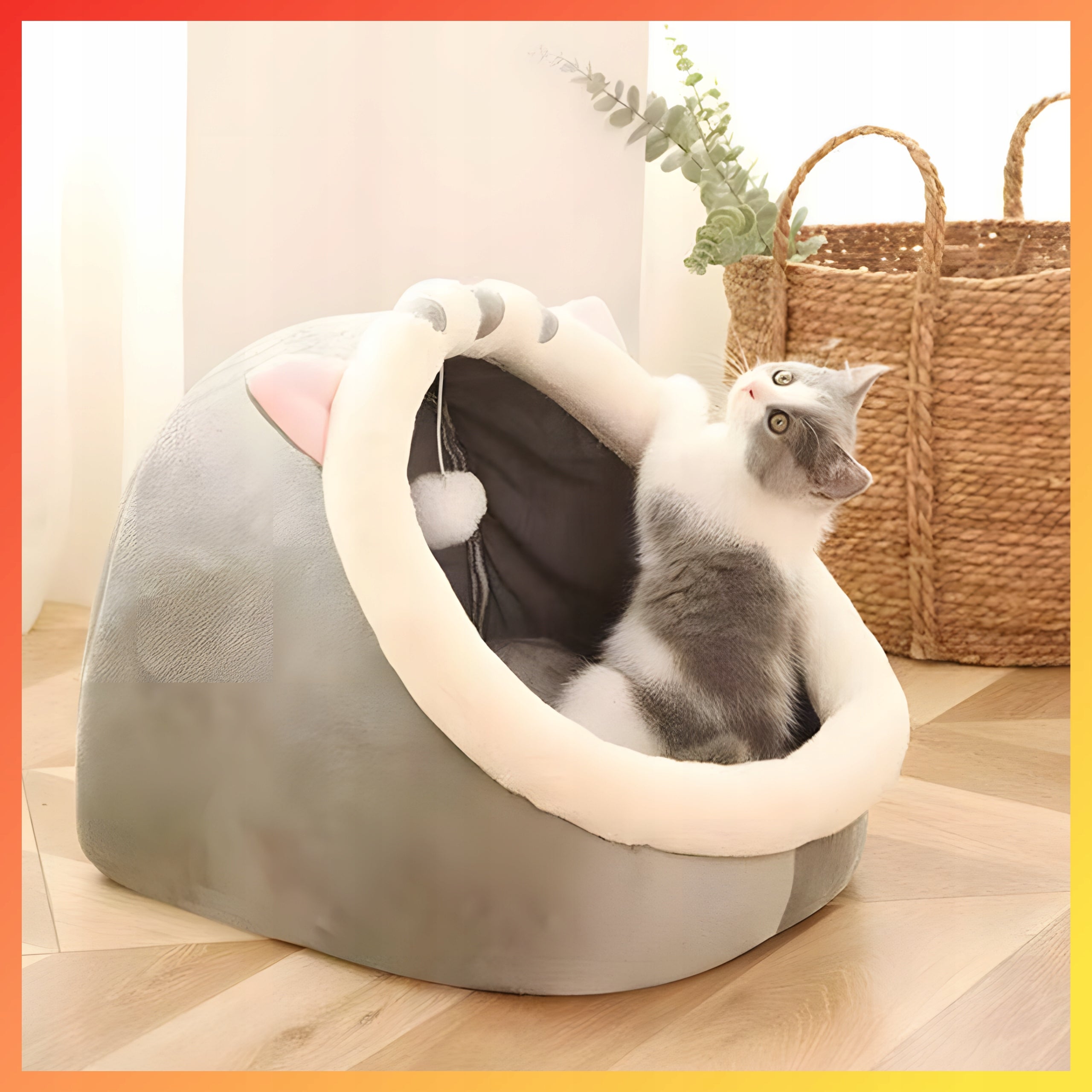 DOG CAT BED PLUSH SOFT AND WARM LARGE PET BOOTH Packaging status original